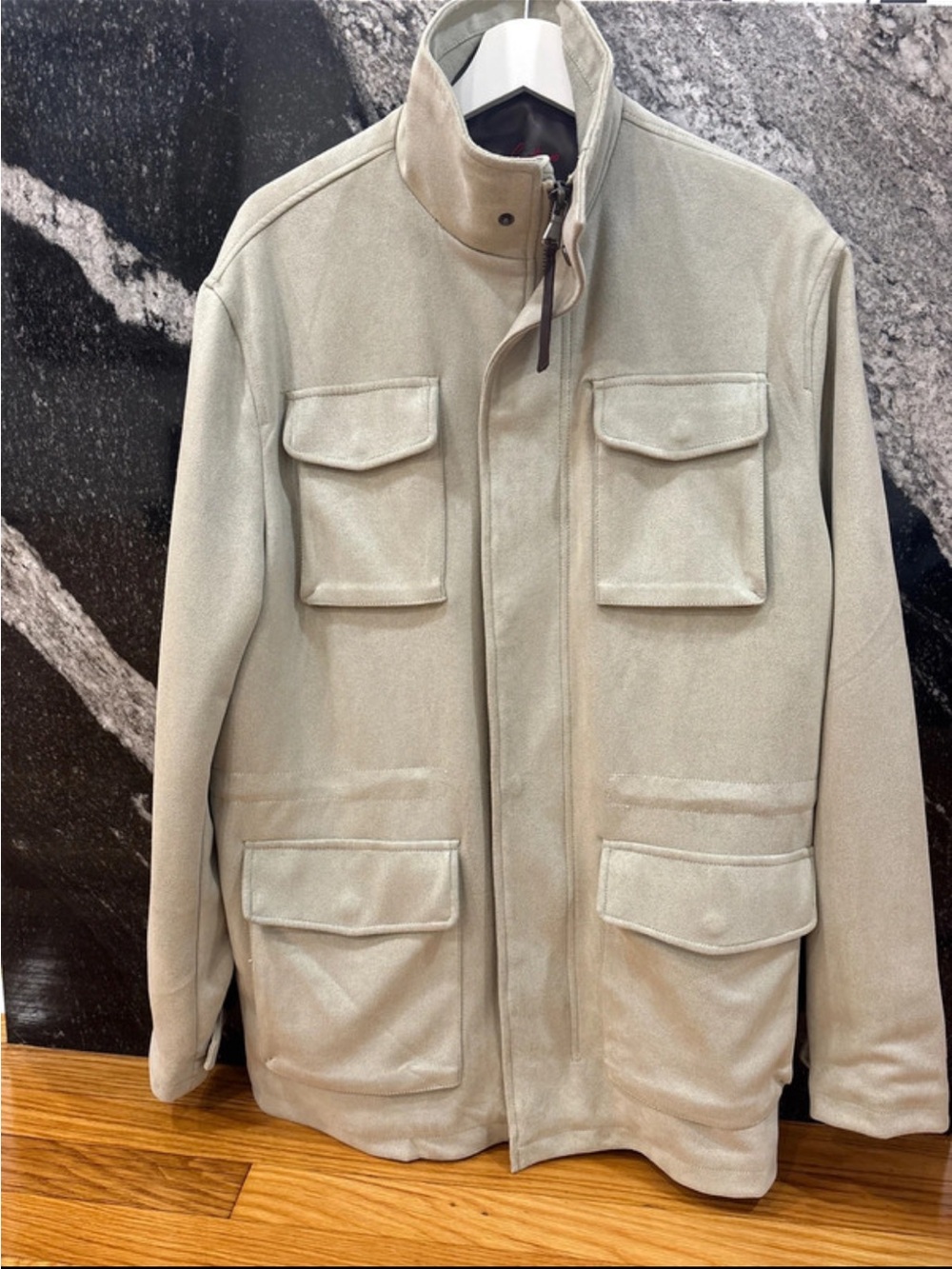 Robert Graham Beige Field Jacket with Utility Pockets